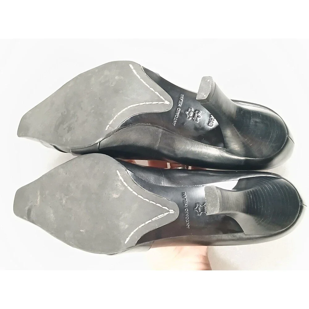 Antonio Melani Vero Cuoio Black Leather Heels – Size 8.5 – 4